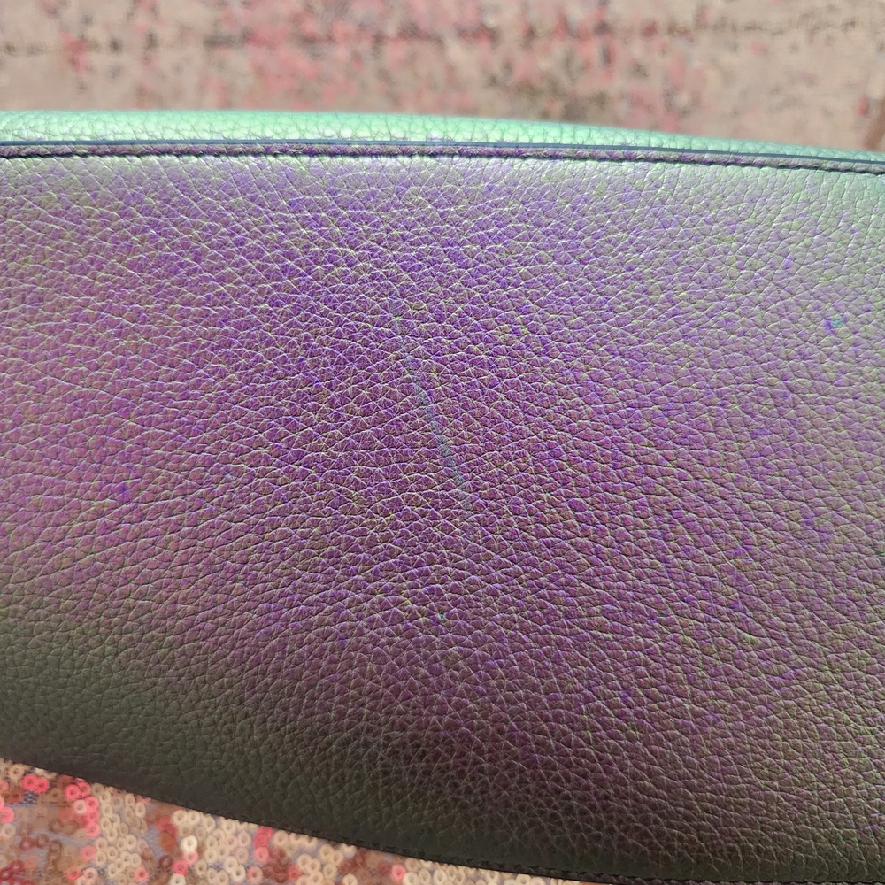 Coach Purple Hologram Pebbled Leather Taylor Tote Bag - Picture 11 of 12